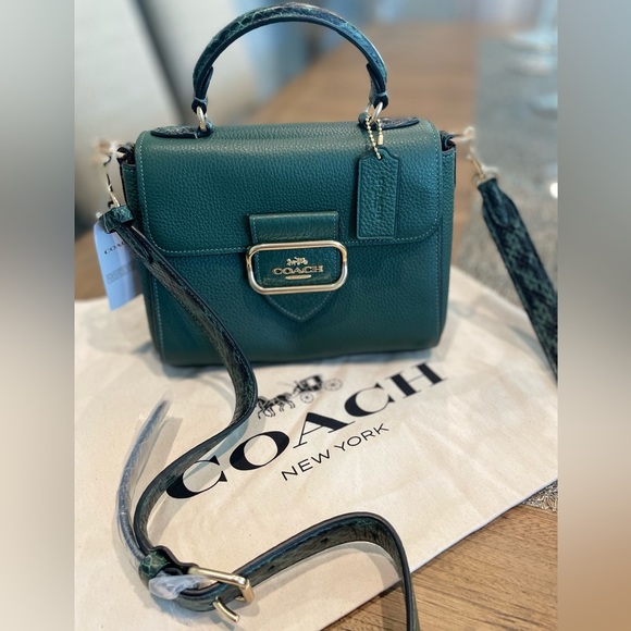 Coach Morgan Top Handle Satchel Color Green - Picture 6 of 12